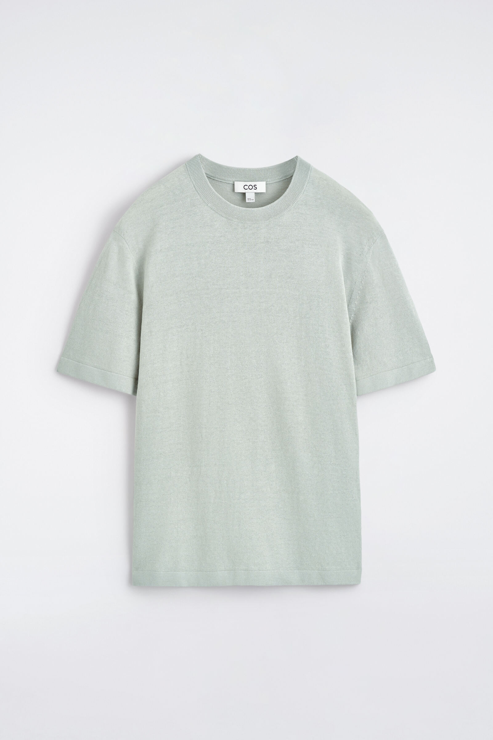 KNITTED LINEN T-SHIRT ニットリネンTシャツ ライトグリーン｜COS コス