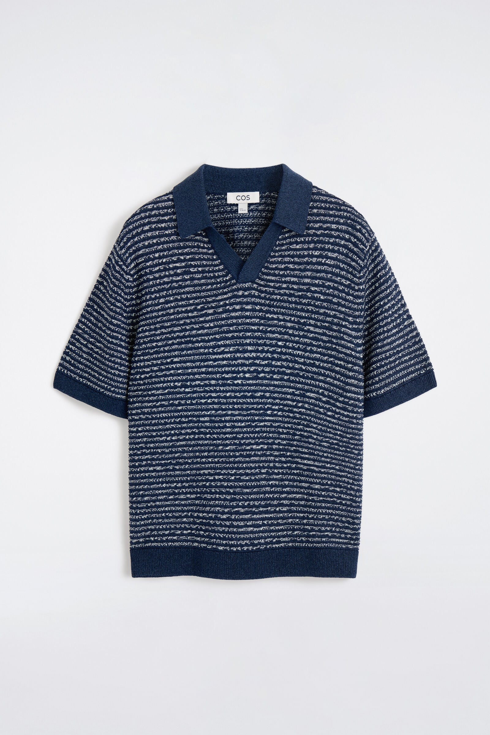 OPEN-KNIT POLO SHIRT オープンニットポロシャツ ネイビー / ホワイト