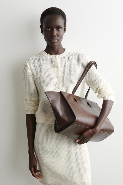 COS テクスチャード ニットコットン カーディガン