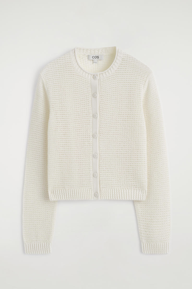 COS テクスチャード ニットコットン カーディガン