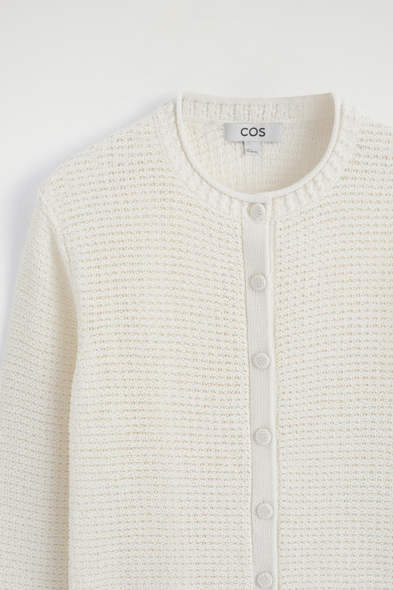 COS テクスチャード ニットコットン カーディガン