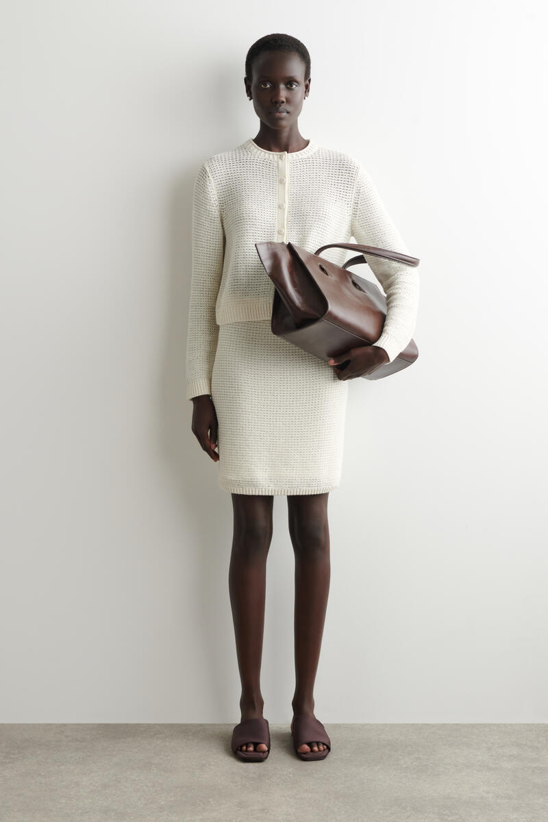 COS テクスチャード ニットコットン カーディガン