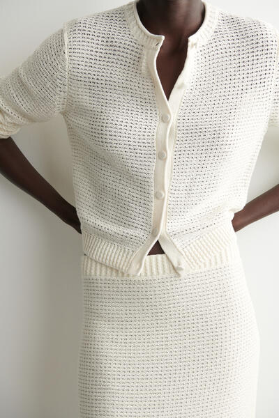 COS テクスチャード ニットコットン ミニスカート