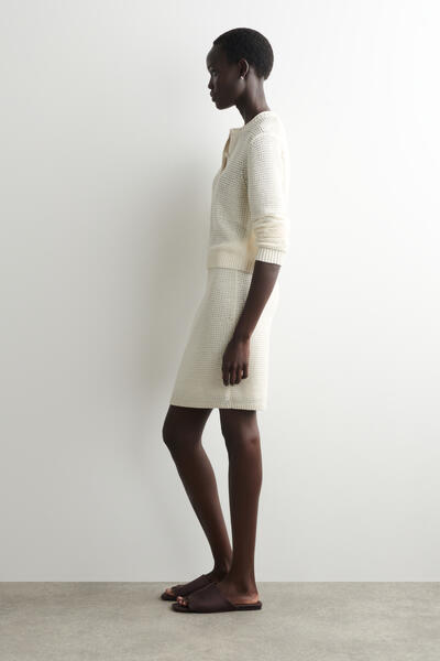 COS テクスチャード ニットコットン ミニスカート