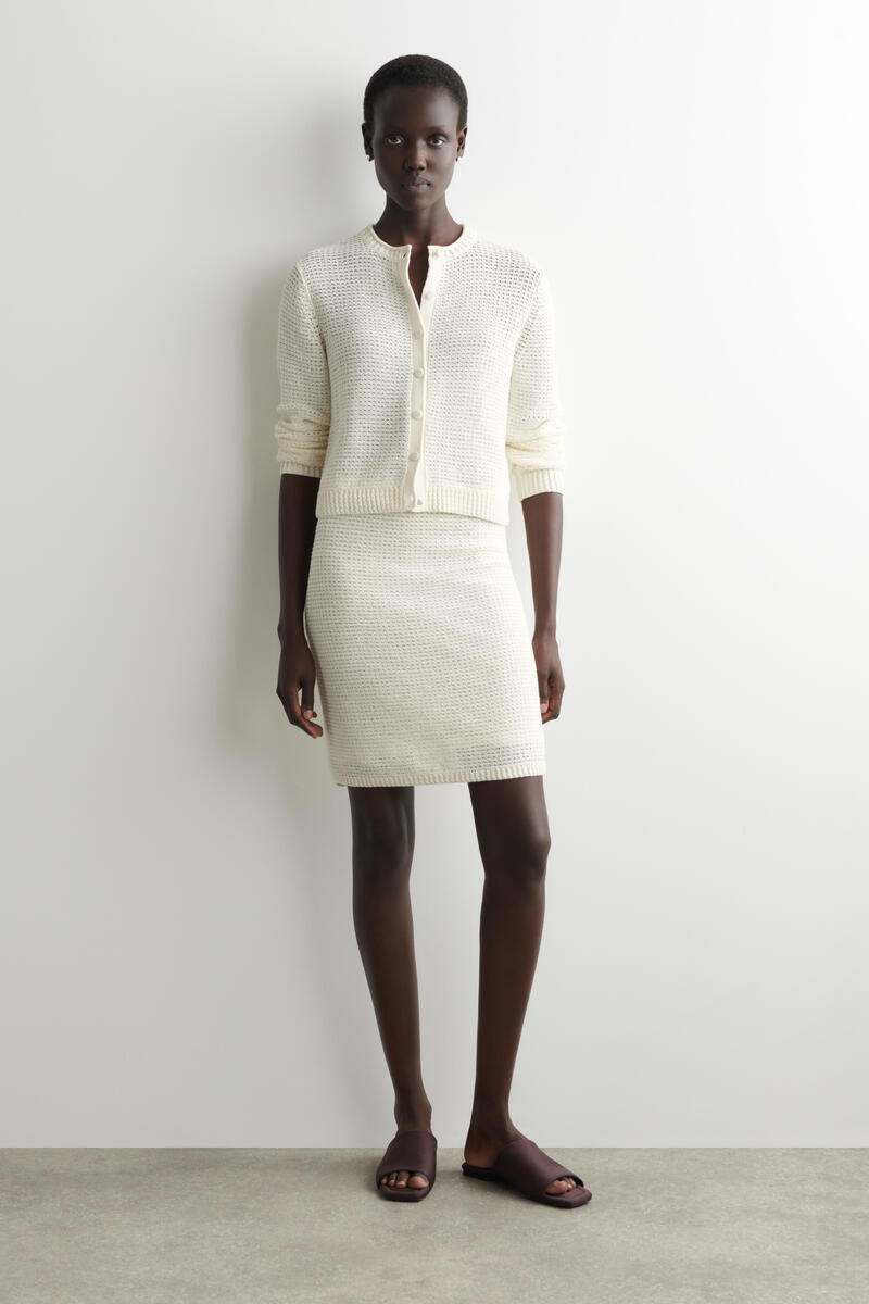 COS テクスチャード ニットコットン ミニスカート