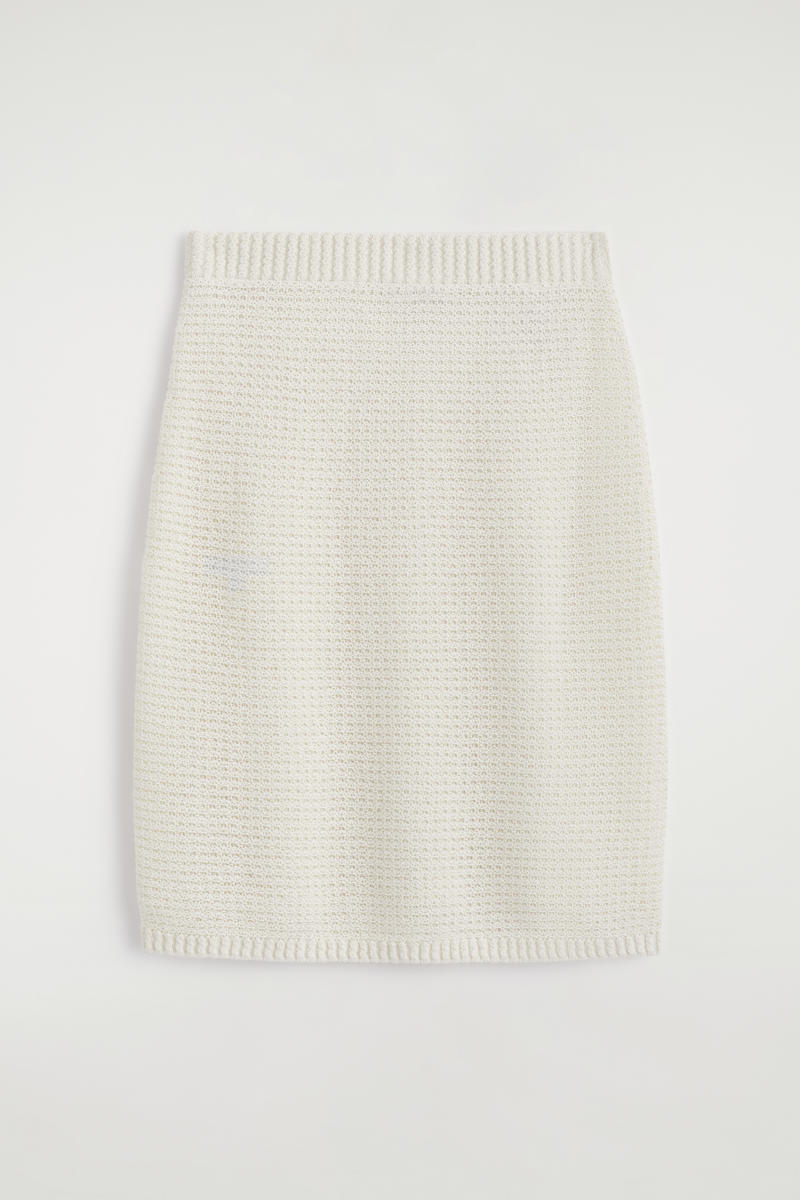 COS テクスチャード ニットコットン ミニスカート