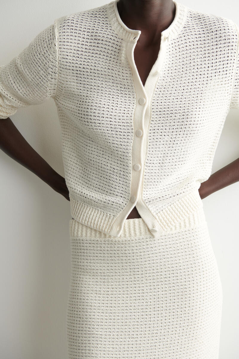 COS テクスチャード ニットコットン ミニスカート