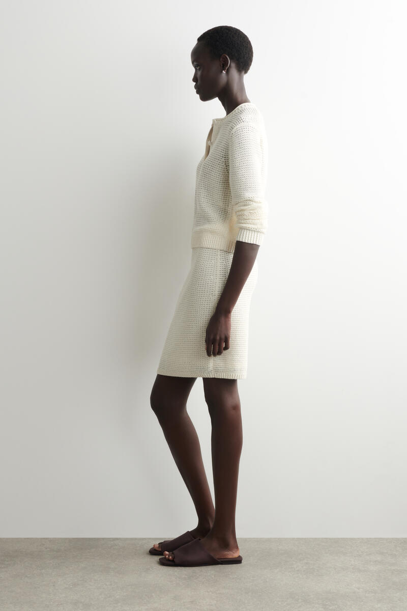 COS テクスチャード ニットコットン ミニスカート