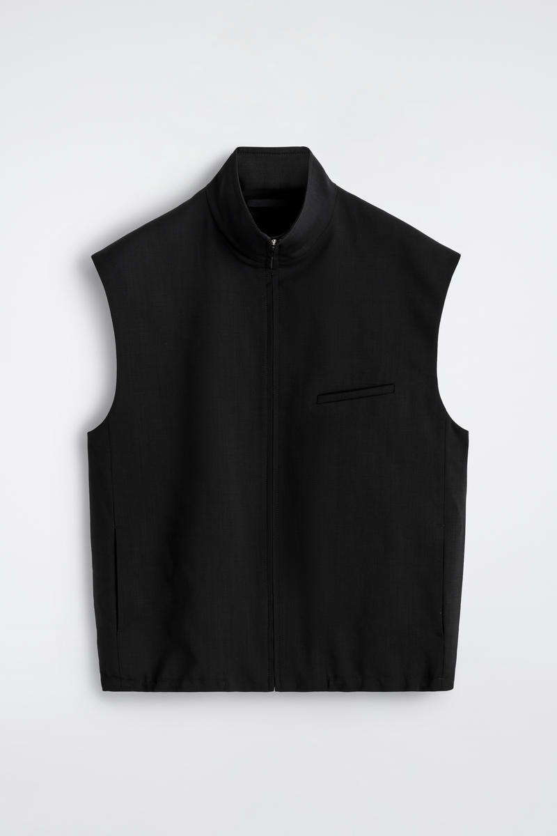 COS テーラード ファネルネック ウールベスト