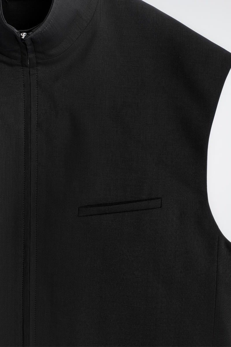 COS テーラード ファネルネック ウールベスト