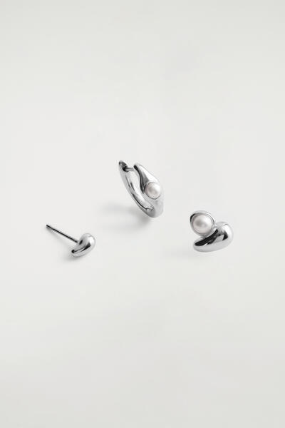 COS 3パック ミスマッチ ティアドロップイヤリング