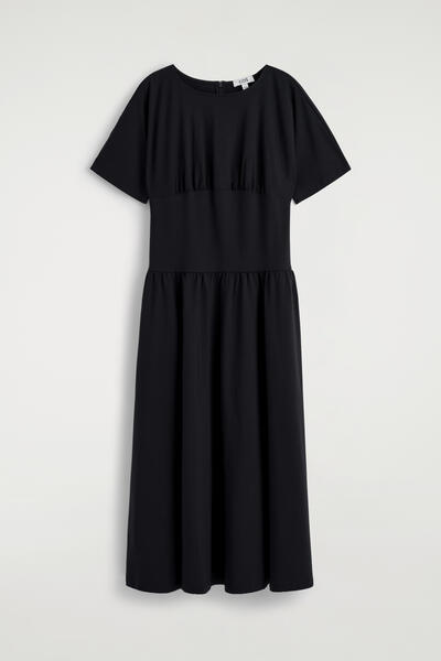 COS ウエストシェイプ  コットンミディドレス