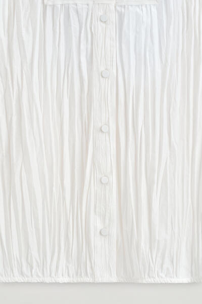 COS ビブフロント しわ加工 コットンシャツドレス