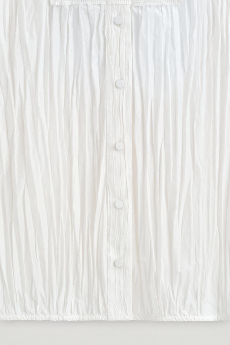 COS ビブフロント しわ加工 コットンシャツドレス