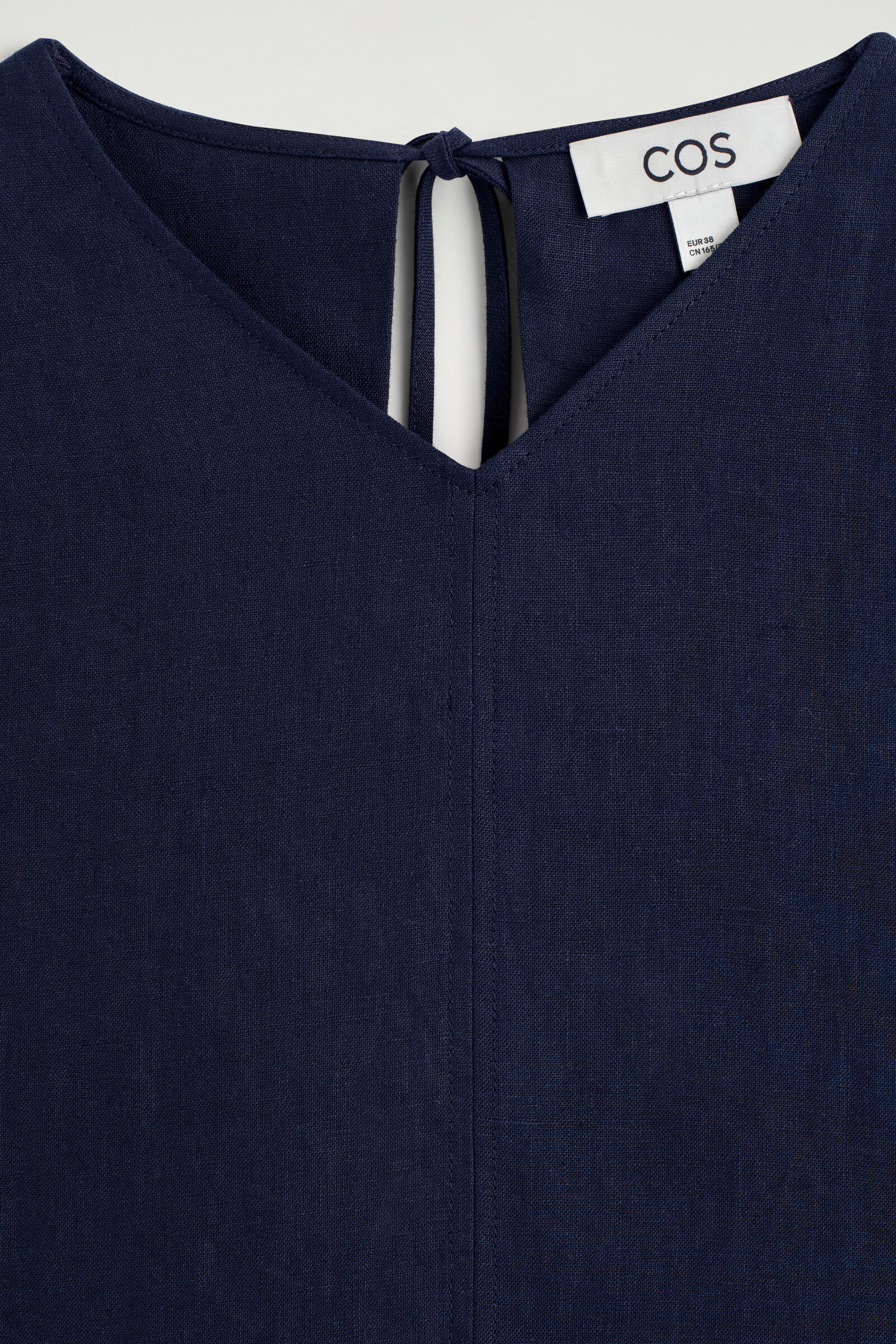 V-NECK OPEN-BACK LINEN MINI DRESS Vネック オープンバック リネン
