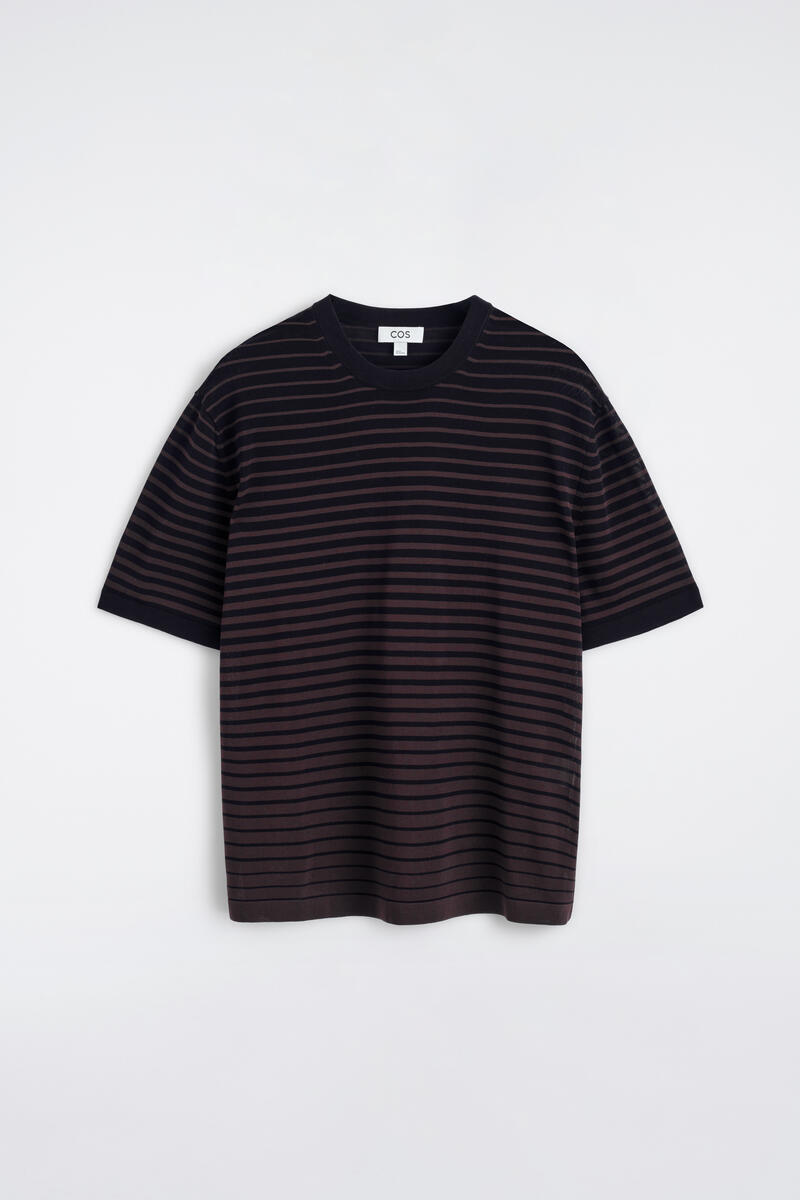 COS ストライプ ニットコットンTシャツ