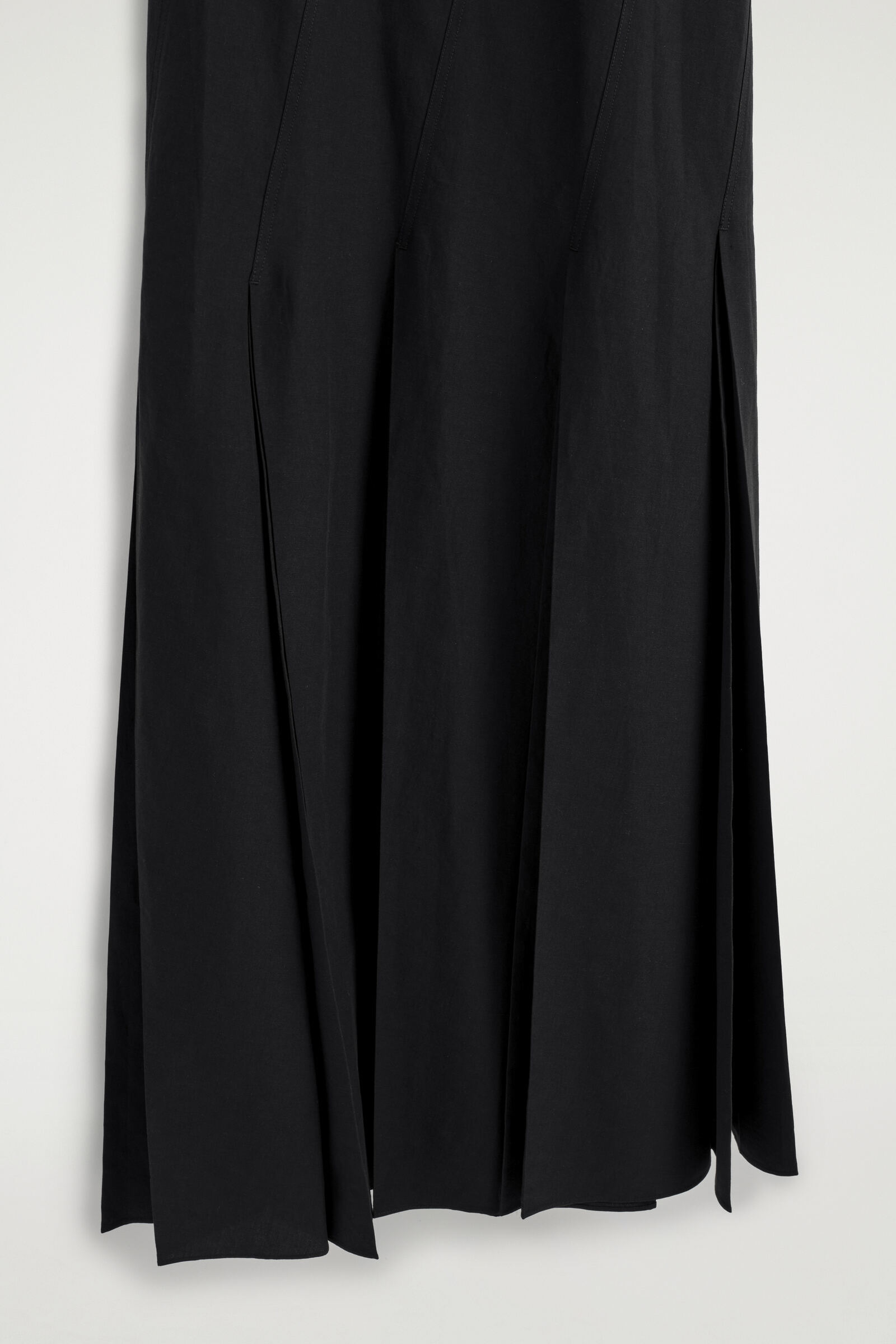 PLEATED COTTON-LINEN MAXI DRESS プリーツ コットンリネン マキシ