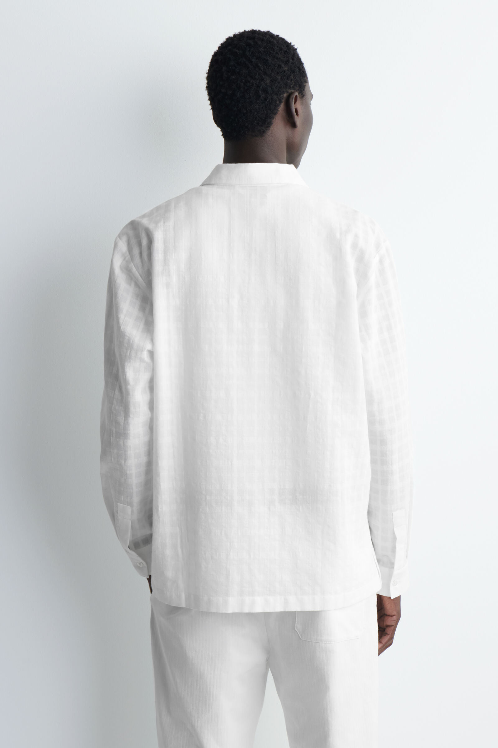 CHECKED COTTON-JACQUARD SHIRT チェック柄 コットンジャカードシャツ 