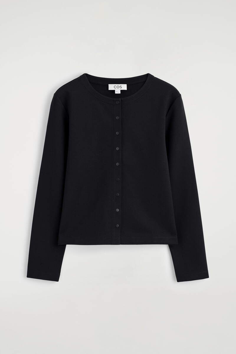 COS ミニマルジャージーカーディガン