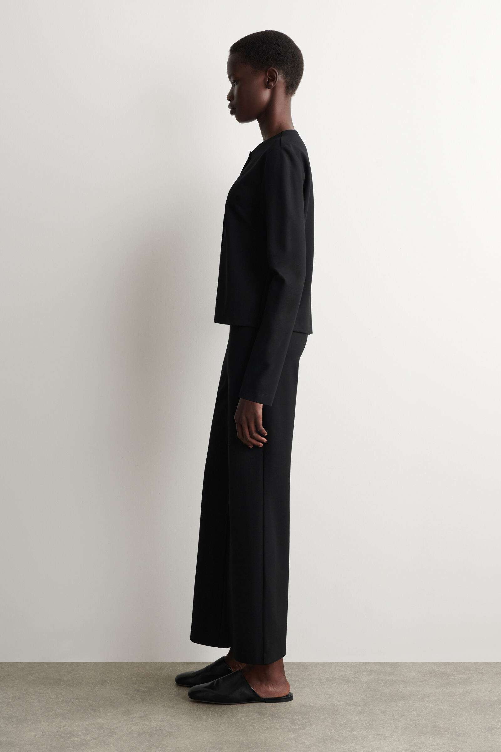 MINIMAL JERSEY CARDIGAN ミニマルジャージーカーディガン ブラック 