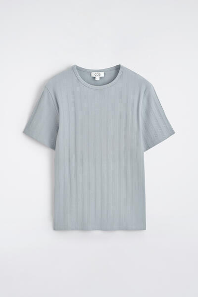COS スリムフィット ワイドリブ コットンTシャツ