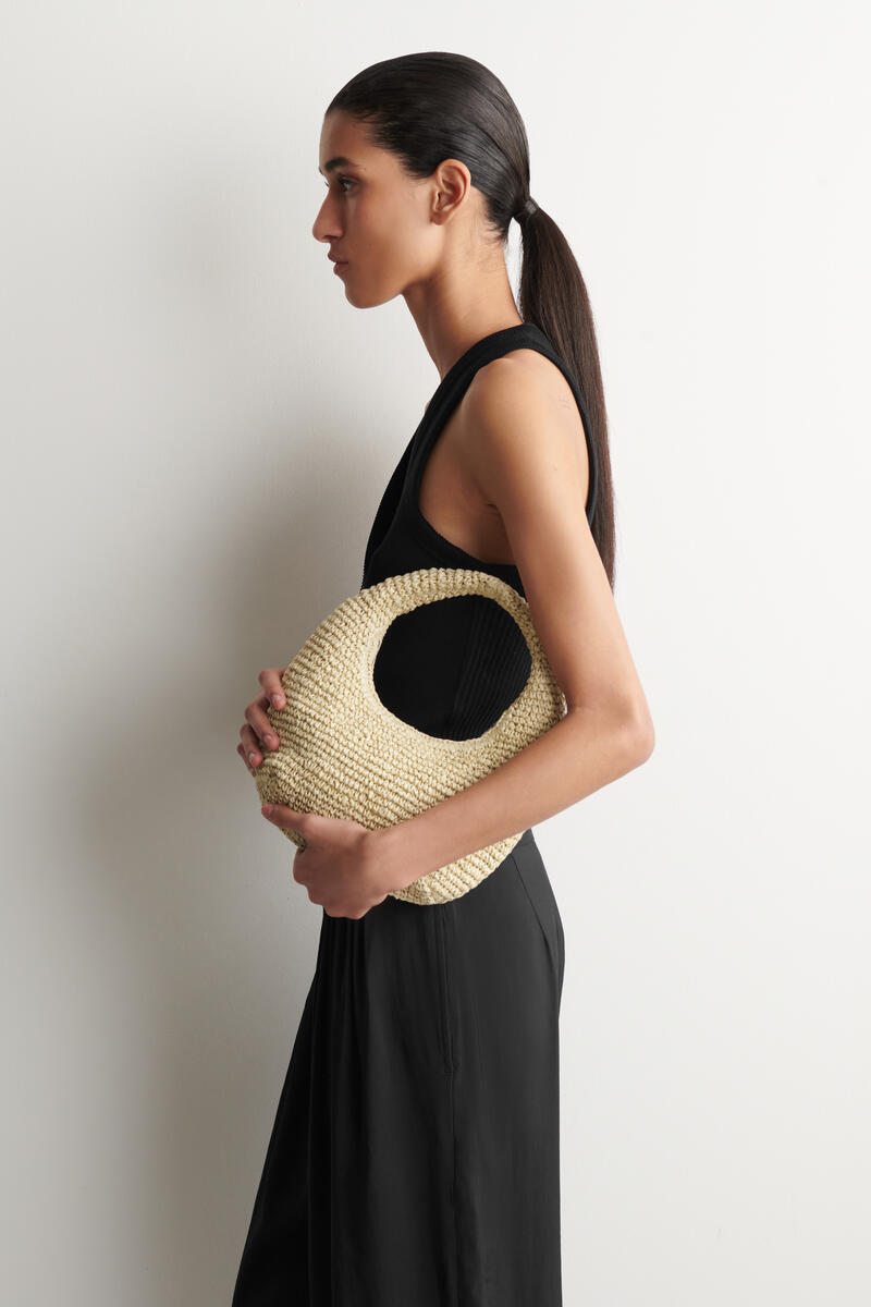 CURVED MINI SHOULDER BAG - STRAW カーブミニショルダーバッグ