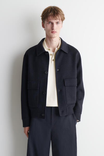 DOUBLE-FACED WOOL BOMBER JACKET
