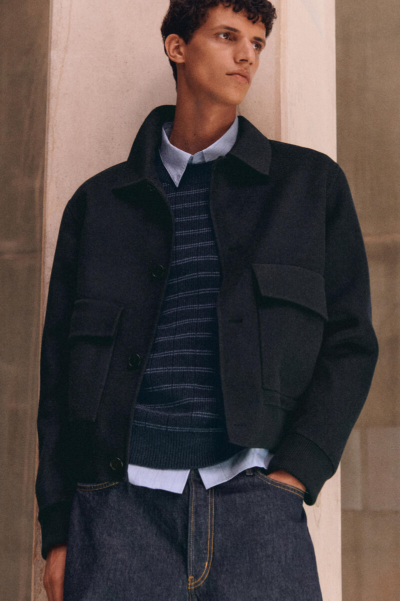 DOUBLE-FACED WOOL BOMBER JACKET ダブルフェイス ウール ボンバー