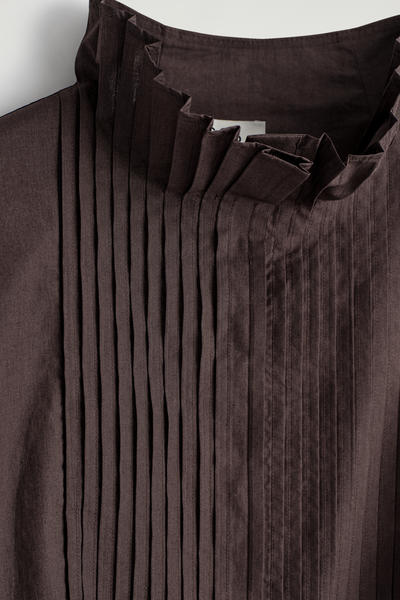 COS ピンタック コットン ブラウス