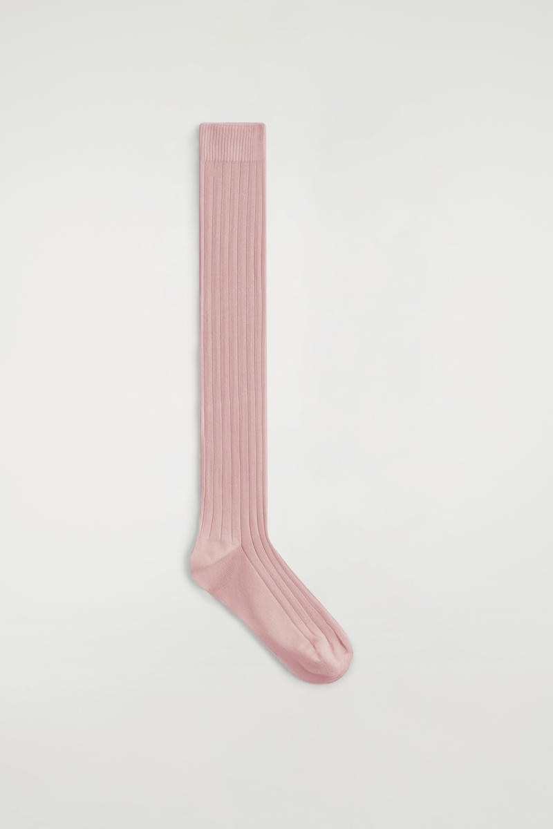 COS リブシルクニーハイソックス