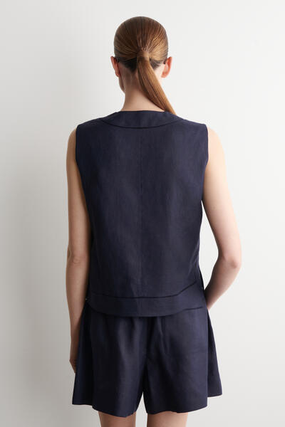 COS 刺繍ディテール リネンベスト