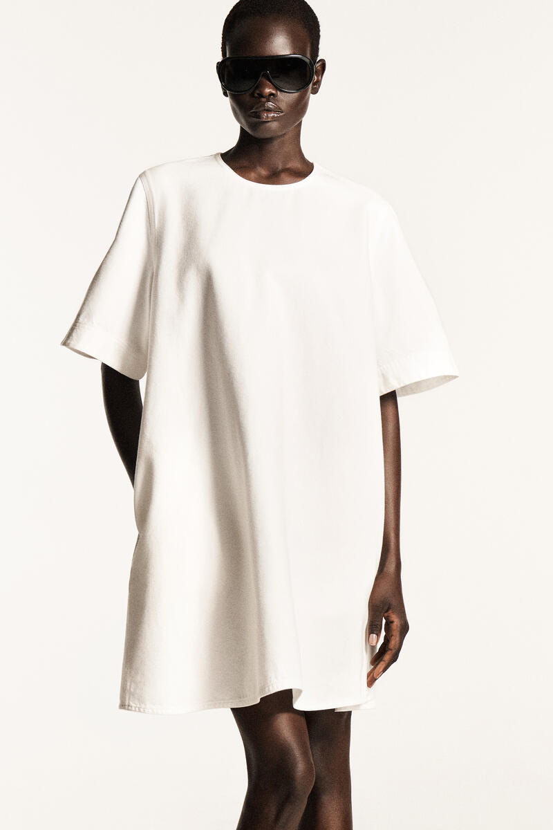 COS フレアデニムミニワンピース