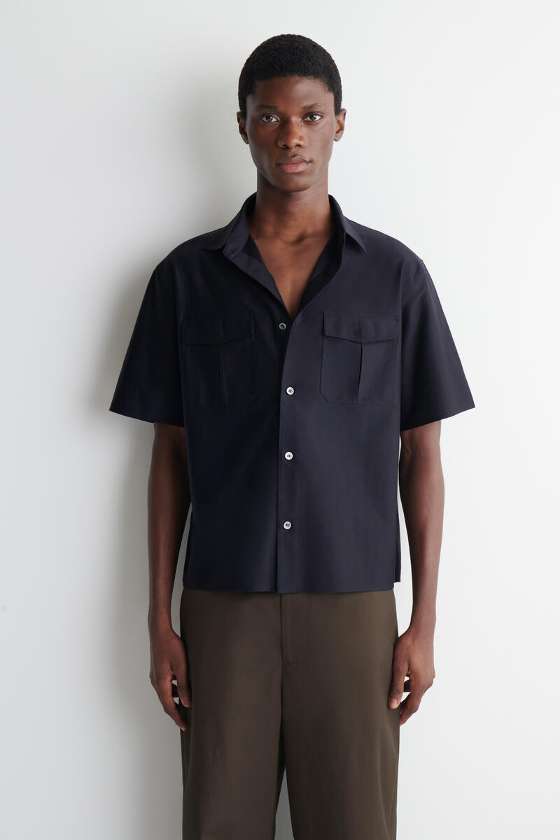 STRIPED COTTON-JACQUARD SHIRT ストライプコットンジャカードシャツ