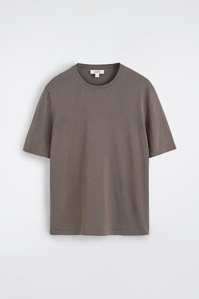 COS コントラストトリム シルクコットンTシャツ