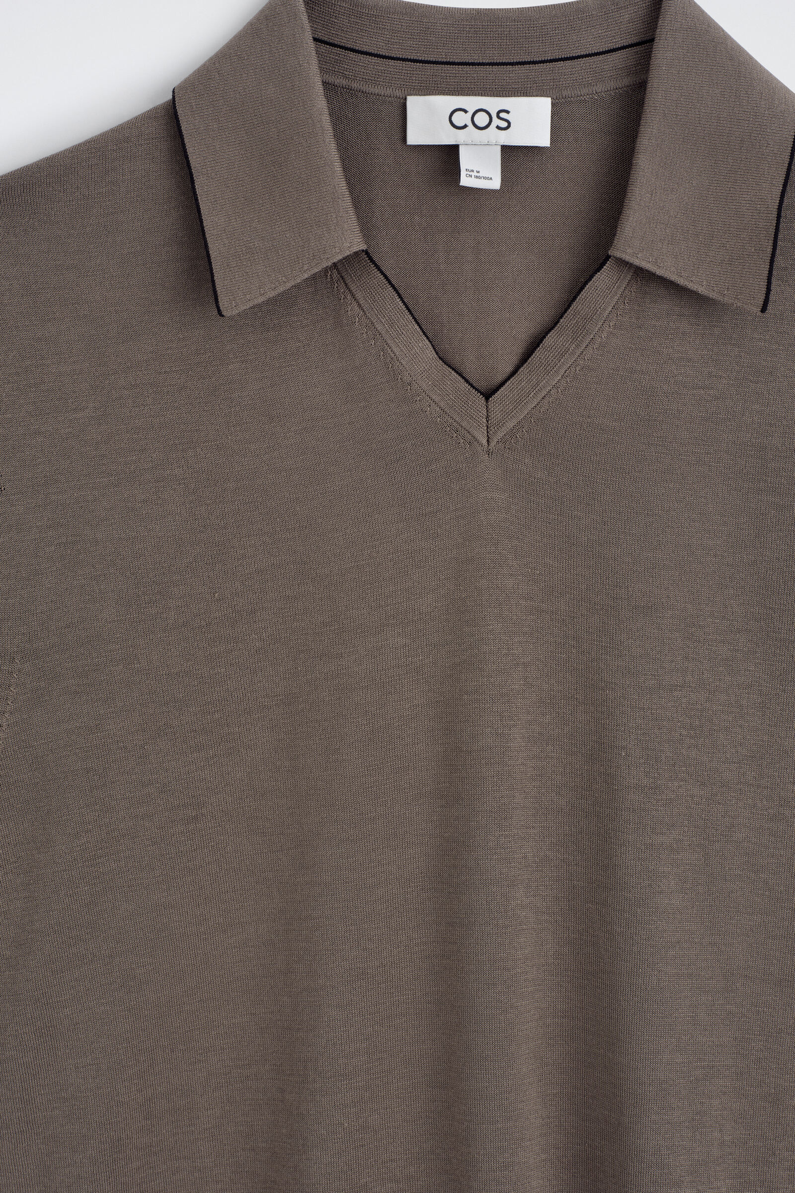CONTRAST-TIPPED SILK-COTTON POLO SHIRT コントラストトリム シルク