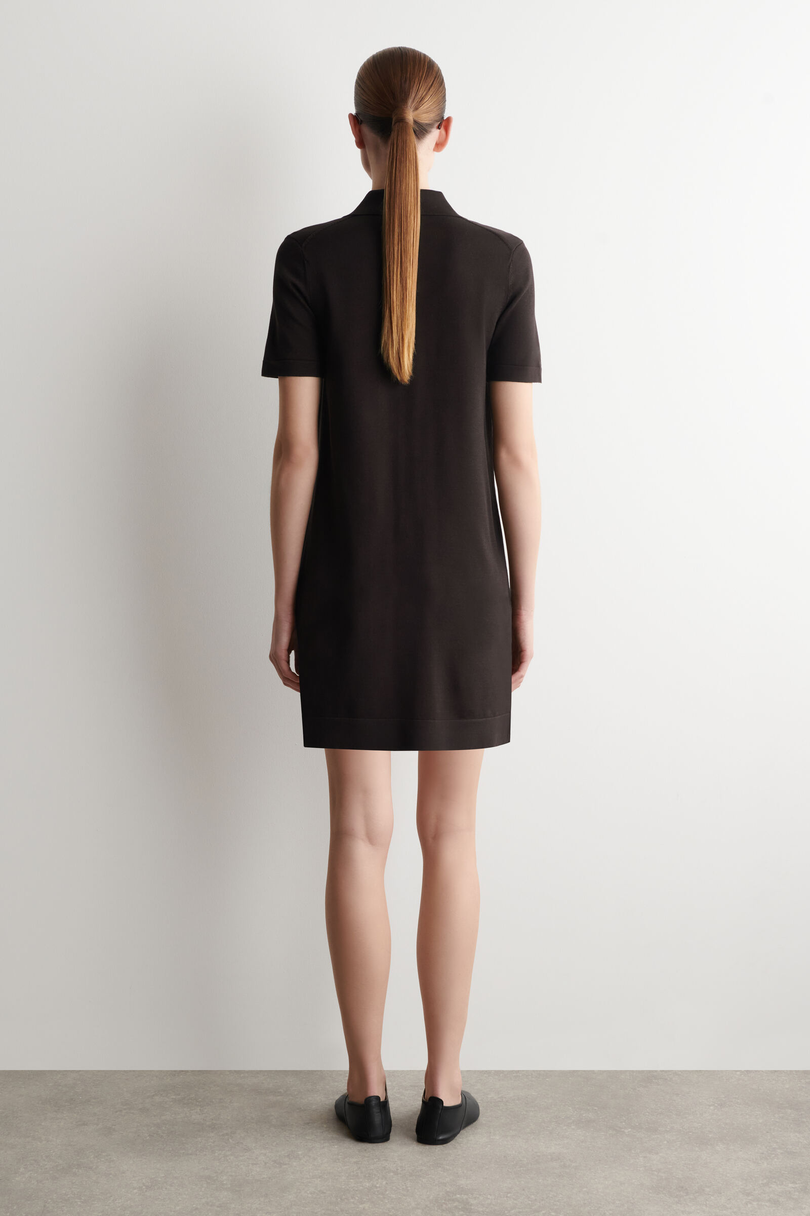 POCKET-DETAIL KNITTED COTTON MINI DRESS ポケット付きニットコットン