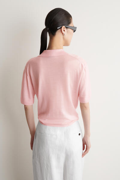 COS タイフロント ニットウールシャツ