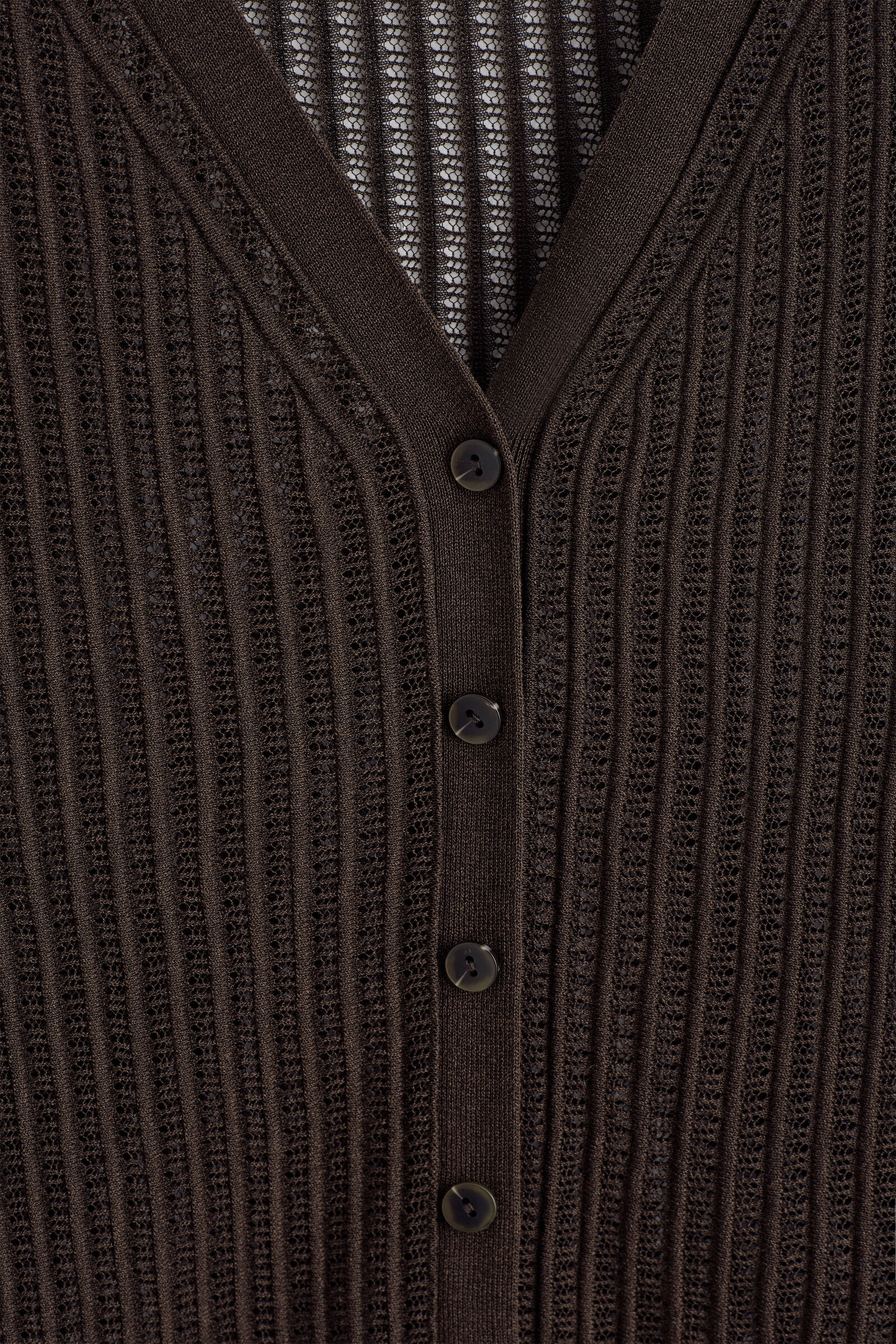 RIBBED OPEN-KNIT CARDIGAN リブ オープンニット カーディガン 