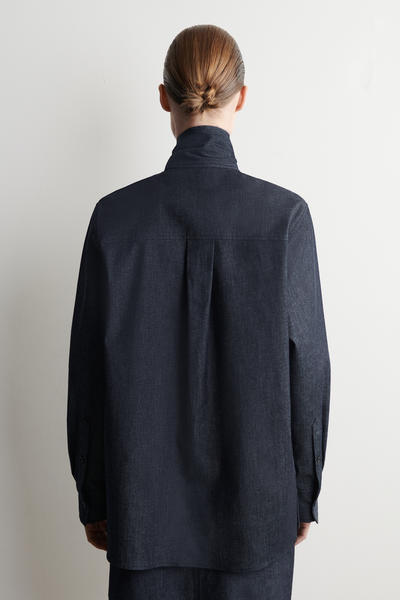 COS リボンディテール デニムシャツ