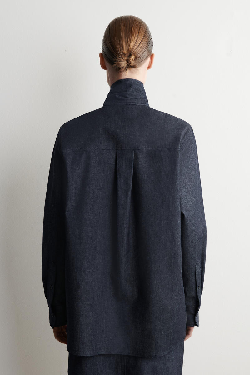 COS リボンディテール デニムシャツ