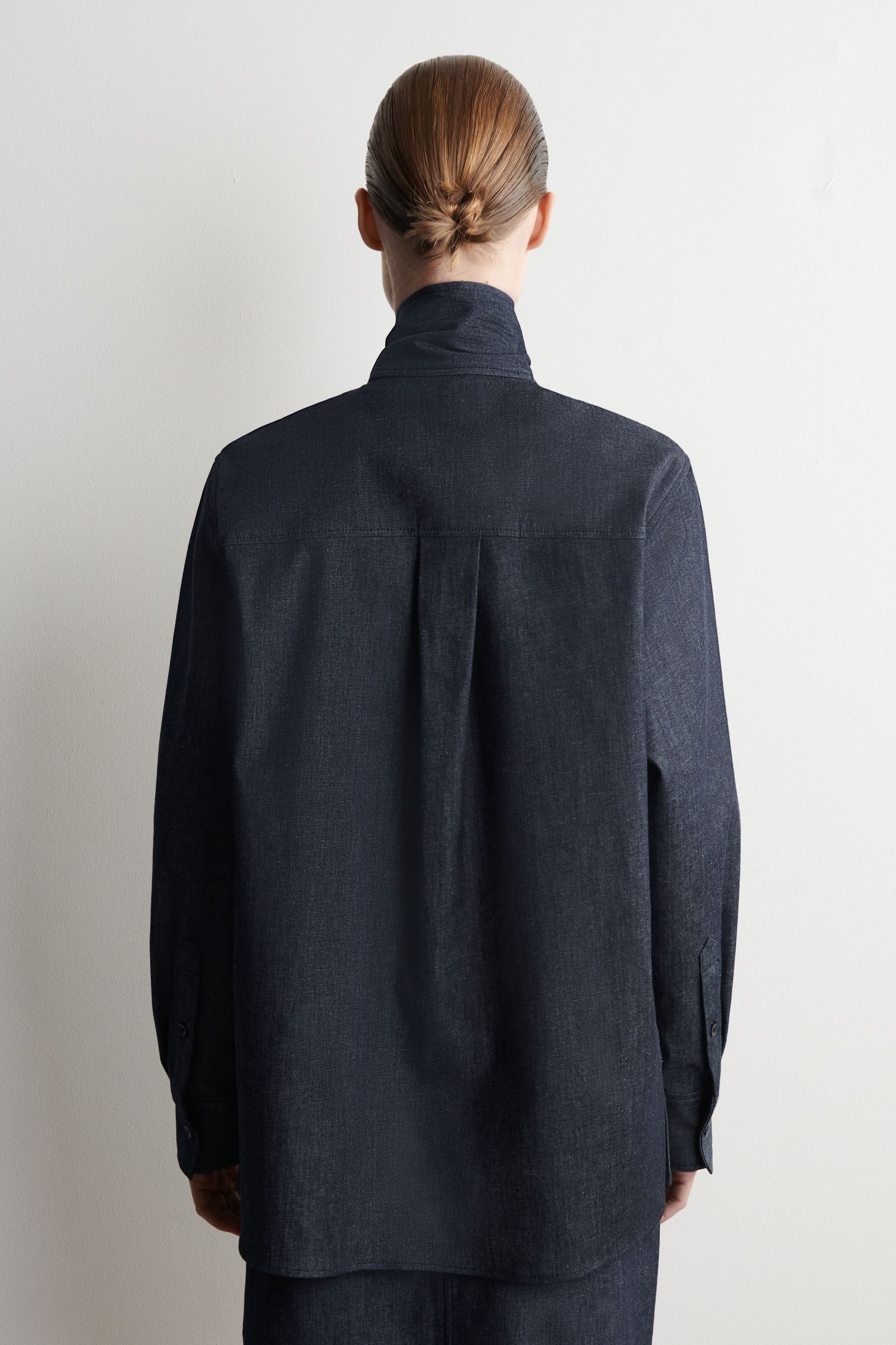 45rpm リボンデニムシャツ インディゴ サイズ3 BOW-DETAIL DENIM SHIRT リボンディテール デニムシャツ インディゴ