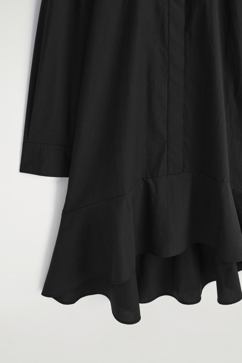 COS フレアコットンミニシャツドレス