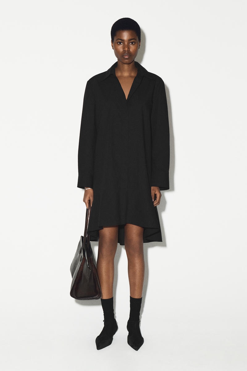 COS フレアコットンミニシャツドレス