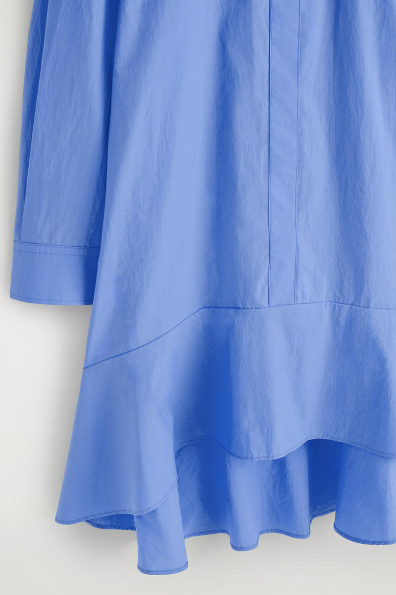 COS フレアコットンミニシャツドレス