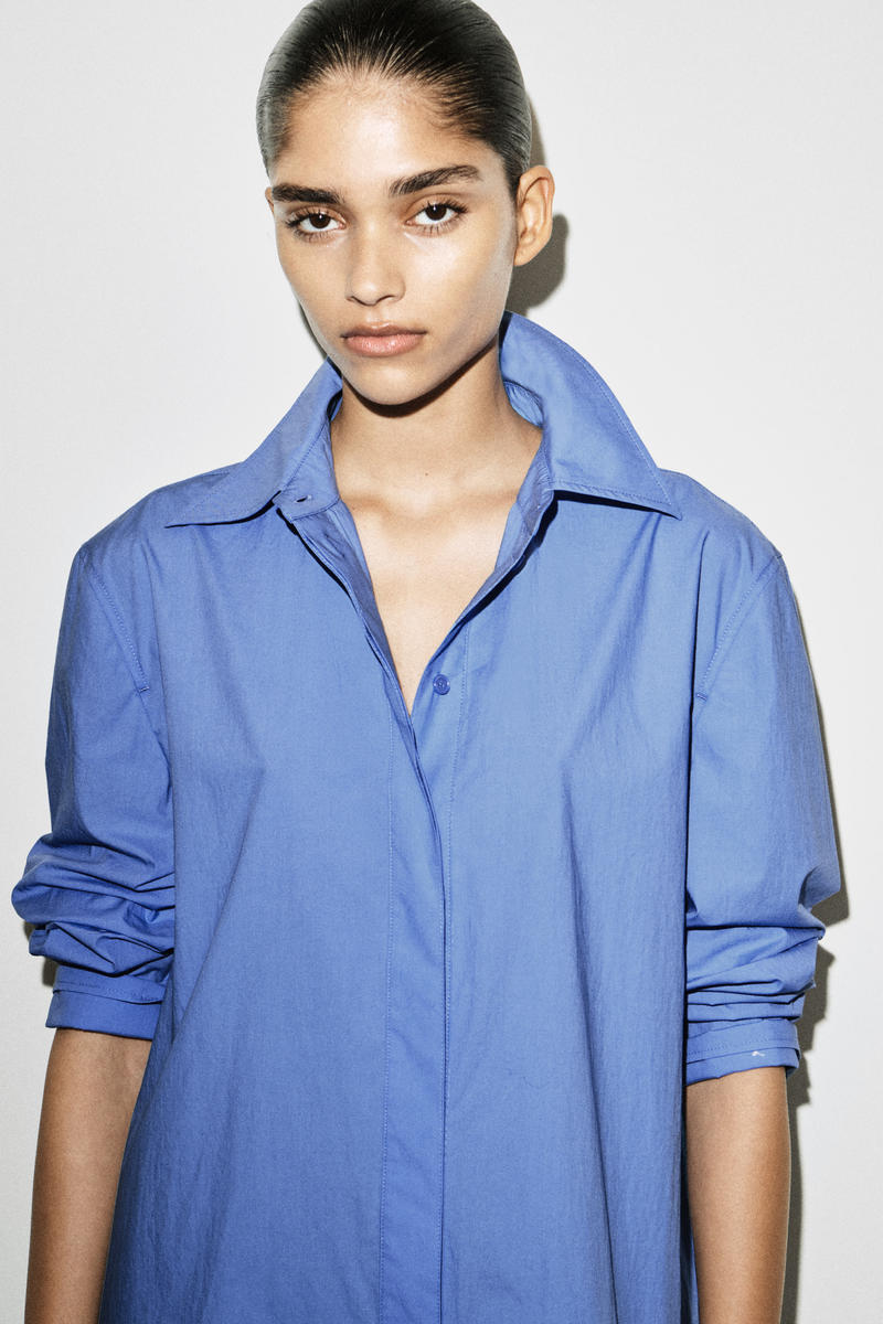 COS フレアコットンミニシャツドレス