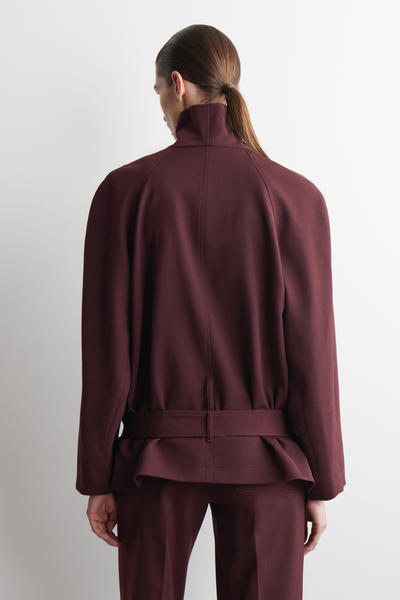 COS ベルト付きウール混ショールカラージャケット