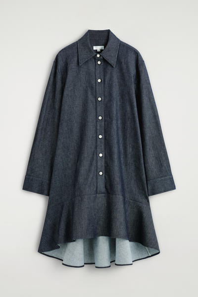 COS フレアデニムミニシャツワンピース