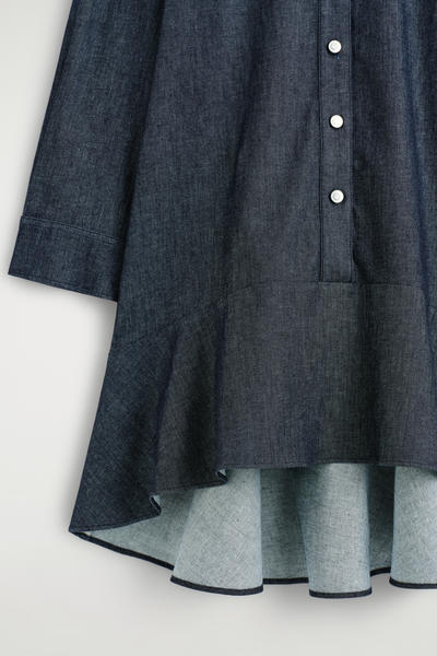 COS フレアデニムミニシャツワンピース