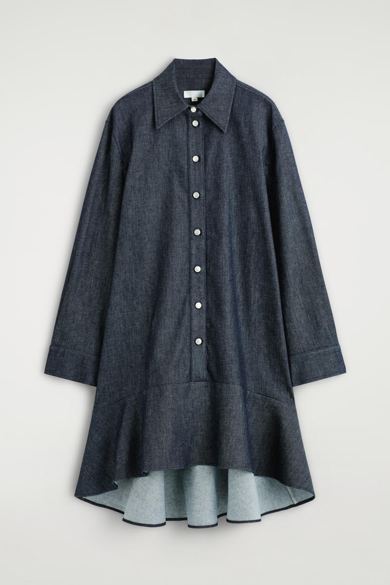 COS フレアデニムミニシャツワンピース