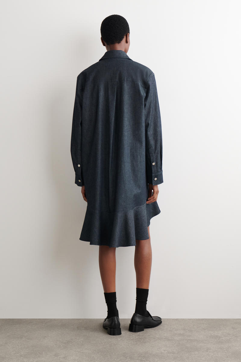 COS フレアデニムミニシャツワンピース